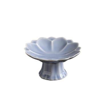 Imagem de prato de lanche Bandeja de servir decoração bandeja cerâmica multiuso prato fruteira tigela de sopa(Purple)