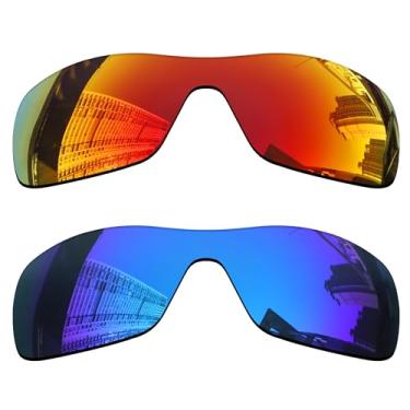 Imagem de Acefrog Lentes de reposição polarizadas de 1,5 mm para óculos de sol Oakley Antix OO9077, material atualizado, resistente a impactos - vermelho fogo e azul gelo polarizado - 1,5 mm