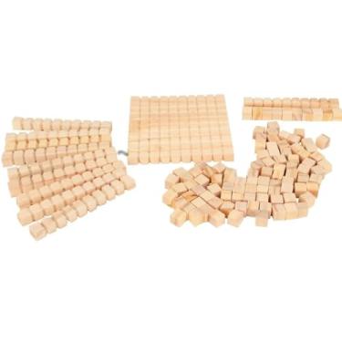 Imagem de Material Dourado 111 Peças em Madeira – Brinquedo Educativo para Crianças a Partir de 4 Anos, Auxilia na Aprendizagem de Matemática