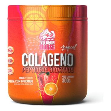 Imagem de COLÁGENO PEPTÍDEOS BIOATIVOS 300g VITAMIN HORSE (300g, Laranja com Morango)