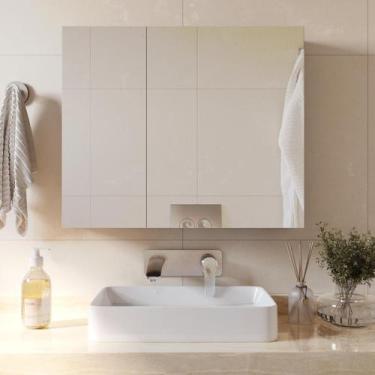 Imagem de Espelheira Klein Suspensa Com 2 Portas Espelhadas E 4 Nichos - JM3 - J