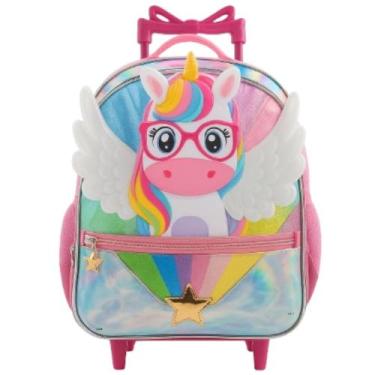 Imagem de Mochila Escolar De Rodinha Infantil Menina Feminino Unicórnio Tamanho 