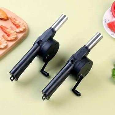 Imagem de Assoprador Manual Para Churrasqueira Com Manivela Ventilador Carvão