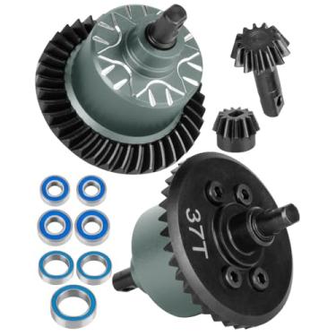 Imagem de RCYouHott Peça de atualização RC Diff Gear 37T para barra 1/10 4X4 VXL/Rustler 4X4 VXL/Stampede 4X4 VXL/Hoss 4X4 VXL/XO-1, diferencial traseiro frontal, titânio