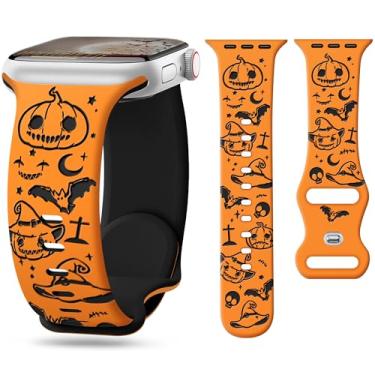 Imagem de G-ficu Pulseiras de silicone para Apple Watch séries 10 9 8 7 SE 6 5 4 mm 49 42 mm (S3) 38 mm para Apple Watch séries 10 9 8 7 SE 6 5 4 e 3 de 46 mm, 44 mm, 49 e 42 mm (S3) Ultra, para mulheres e