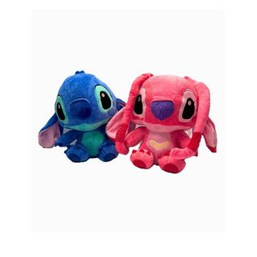 Imagem de Kit Brinquedo De Pelúcia Stitch Angel Filme Disney Fofo 30Cm