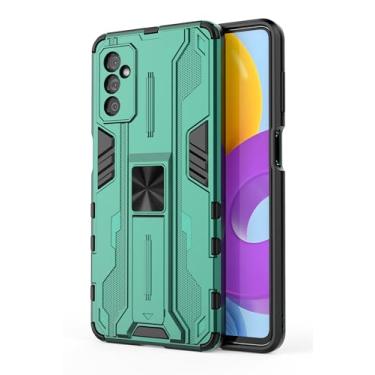 Imagem de SORAKA Capa para Samsung Galaxy M52 5G com suporte Capa de proteção resistente para Samsung Galaxy M52 5G Capa com placa de metal para suporte magnético para carro Capa Silm Fit