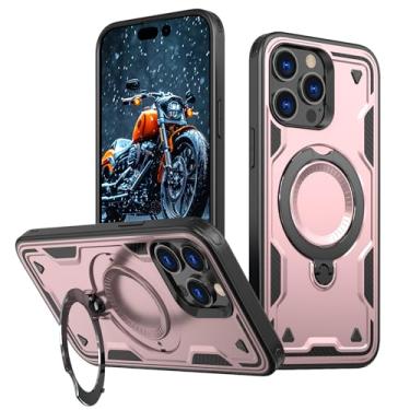 Imagem de SORAKA Capa para iPhone 14 Pro com suporte,compatível com MagSafe,Capa iPhone 14 Pro com chapa de ferro Capa resistente que absorve choques Proteção contra quedas de nível militar