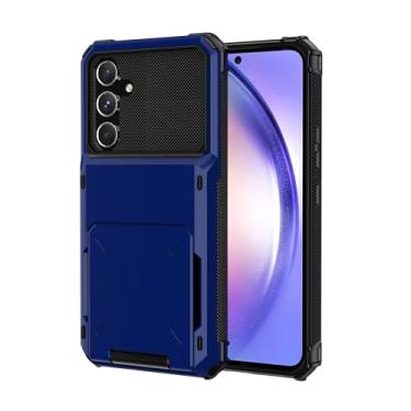 Imagem de SORAKA Capa para Samsung Galaxy A54 5G com porta-cartões Capa para carteira Samsung Galaxy A54 5G Capa PC TPU 2 em 1 de camada dupla Capa à prova de choque com capacidade para 5 cartões