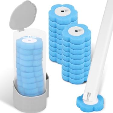 Imagem de HSHGZSR Kit de limpeza de escova de vaso sanitário, limpador de vaso sanitário com suporte, escova de limpeza de vaso sanitário montada na parede, limpador de varinha de vaso sanitário, suporte de