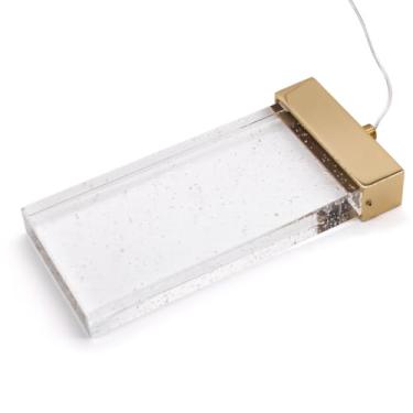 Imagem de Pendente Cristal Led 3 Cores Bolhas Retangular