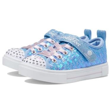 Imagem de Skechers Tênis feminino Twinkle Toes: Sparks Sequin Party Slip-On, Azul-claro/multi, 12 Little Kid