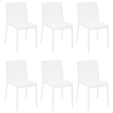 Imagem de Kit 6 Cadeiras Tramontina Isabelle em Polipropileno e Fibra de Vidro Branco 92150010 