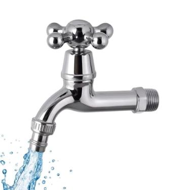 Imagem de Torneira Longa PVC Cromada 1/2'' – Resistente, Leve e Imune à Corrosão, Registro Rotativo – Ideal para Lavanderia, Área de Serviço, Tanque, Jardim e Uso Externo