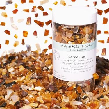 Imagem de Pedaços de cristal de ágata cornalina 900 g + 2400 peças pedras de cascalho de aquário natural peças de pedra triturada polida para tanque de peixes, enchimento de vaso de seixos de formato irregular