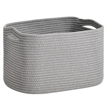 Imagem de ICERZCZ Cesta de armazenamento de corda de algodão para organização, cestas decorativas fofas para presentes vazias, caixas organizadoras para brinquedos de cachorro, lavanderia de bebê, 43 x 33 x 24