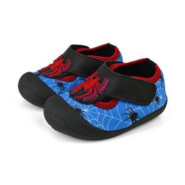 Imagem de Sapameia Antiderrapante Menino Infantil Bebê Moda Azul/Aranha Mzshoes,