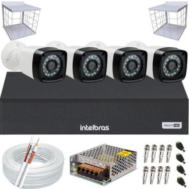 Imagem de Kit 4 Câmeras 1080p Full Hd Infravermelho DVR Intelbras 4 canais