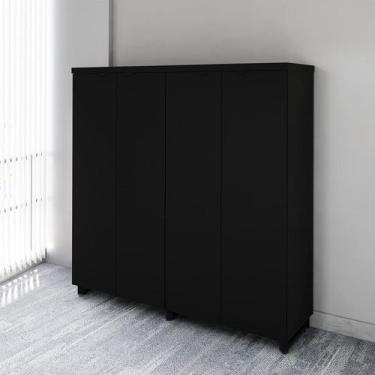 Imagem de Armário Alto Duplo 1,58m para Escritório com 4 Portas de Abrir e Puxad