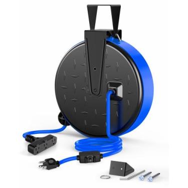 Imagem de Carretel de cabo de extensão DEWENWILS SJTW de 9 m, calibre 16/3, com 