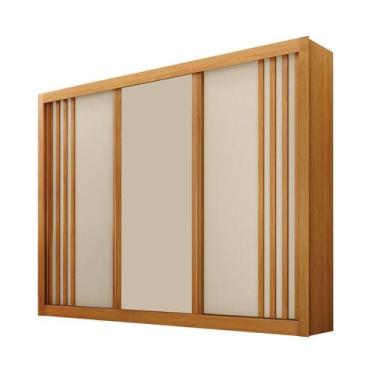 Imagem de Guarda-roupa 3 Portas Portas Ripadas Milano MDF - Leifer