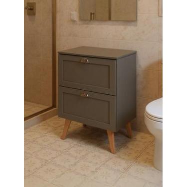 Imagem de Gabinete para Banheiro com Tampo 60cm Retro Mdf Verde Milano - On Móve