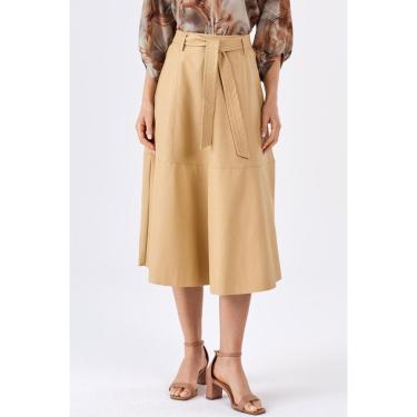 Imagem de Saia Midi Evase PKS Bege-Feminino