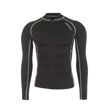 Imagem de Roupa de mergulho masculina de manga comprida top e calças, neoprene com zíper frontal de alta elasticidade para proteger contra o frio Spearfishing Wetsuit (1.5MM superior, X-Grande)