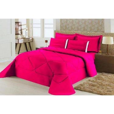 Imagem de Kit Edredom Requinte Percal + Lençol Queen 6 Peças Pink