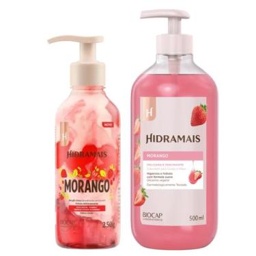 Imagem de Kit Morango 1 Duo Gel Creme 250g + 1 Sabonete Líquido 500ml Hidramais