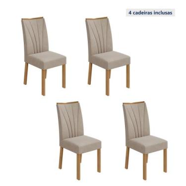 Imagem de Kit com 4 Cadeiras para Sala de Jantar Apogeu - Móveis Lopas