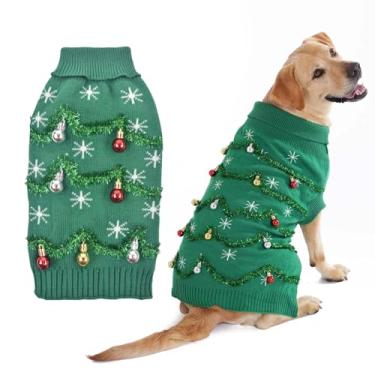 Imagem de Littledropet Suéter de Natal para cães, fantasia de árvore de Natal para cães pequenos e grandes, suéter de gato com capuz roupas para chihuahua buldogue labrador, 2GG