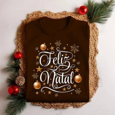Imagem de Camiseta Unissex Natal Feliz Natal Festa Personalizado Tecido Premium 