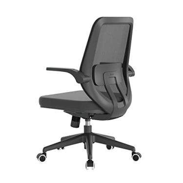 Imagem de Escritório ergonômico, computador de malha no meio das costas com suporte lombar e rodízios giratórios, altura ajustável executiva para adultos e crianças, rolamento de 150 kg