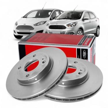 Imagem de Par Discos Freio Dianteiros Ventilados Compatível com Novo Ka 1.0 1.5 New Fiesta 1.5 1.6 2010 a 2021