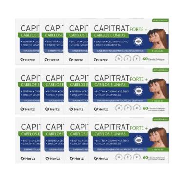 Imagem de Kit 12 Suplemento Capitrat Forte+Cabelos E Unhas 60 Cápsulas - Hertz