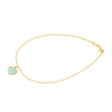 Imagem de Tornozeleira Dourada De Coração Azul - KOZLO, Unica, U