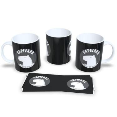 Imagem de  Caneca de Porcelana Capivara Fofa  Presente Criativo e Divertido - Es
