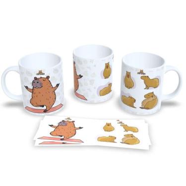 Imagem de  Caneca de Porcelana Capivara Fofa  Presente Criativo e Divertido - Es
