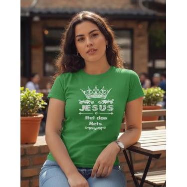 Imagem de Camiseta Jesus Fé Evangelica Cristã Feminina Blusinha Baby Look - Blac