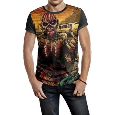 Imagem de Camiseta Masculina Banda Iron Maiden Rock Ref:217 - smoke, Preto, M