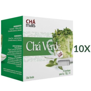 Imagem de Chá Verde Natural Vegano Cx. Com 10 Sachês Kit 10