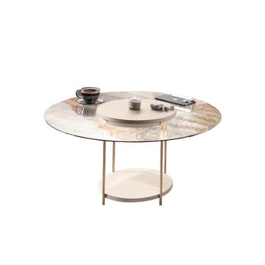 Imagem de Mesa de Centro Decorativa Sala de Estar Walker Pés de Aço Tampo Vidro Off White G26 - Gran Belo