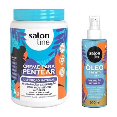 Imagem de Kit Creme para Pentear 1kg + Óleo Definição Natural 200ml Salon Line, 