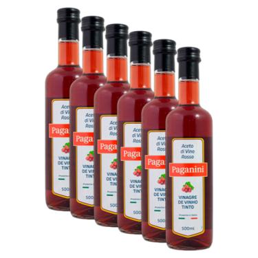 Imagem de Kit 6X: Vinagre de Vinho Tinto Italiano Paganini 500ml