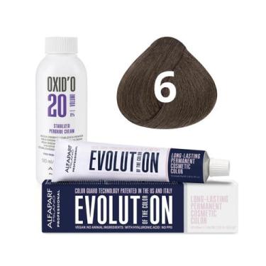 Imagem de Kit Alfaparf Evolution Of The Color 6 Louro Escuro 60ml + OX 20V 90ml