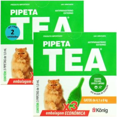 Imagem de Pipeta Tea 1,0 ml Antiparasitário Contra Pulgas Para Gatos de 4,1 até 