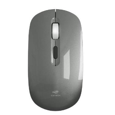 Imagem de Mouse Sem Fio Recarregável 1600 DPI, Nano Receptor USB, Cinza, M-W80GY