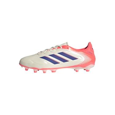 Imagem de adidas Tênis unissex adulto Copa Pure 3 League Firm Multi Ground, Branco/azul lúcido/coral sinal, 6.5 Women/5.5 Men