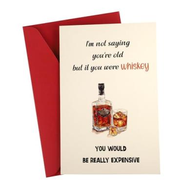 Imagem de Cartão de aniversário engraçado Whisky, I'm Not Saying You're Old Whiskey Card for Friend Man Husband Dad Humorístico 30th 40th 50th 60th 70th 80th Birthday Gift Cards